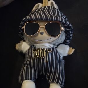 Stylish Kids Toy Sunglasses with Striped Outfit Labubu Authentic